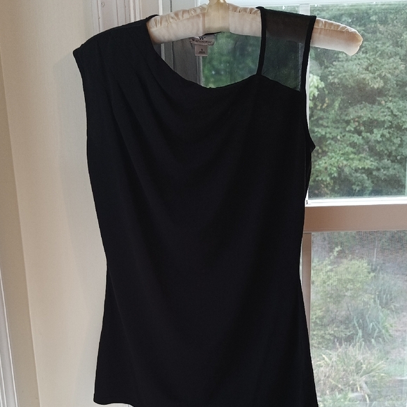 Worthington Black Sheer Accent Blouse - Picture 3 of 5